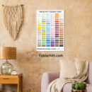 Takischitt Colour Chart Poster - Classic poster design, humourous paraody colour swatches poster mock up on wall with beige decor