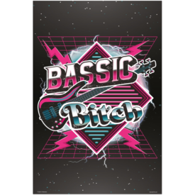 Bassic Bitch Poster in a Rock n Roll Parody 01